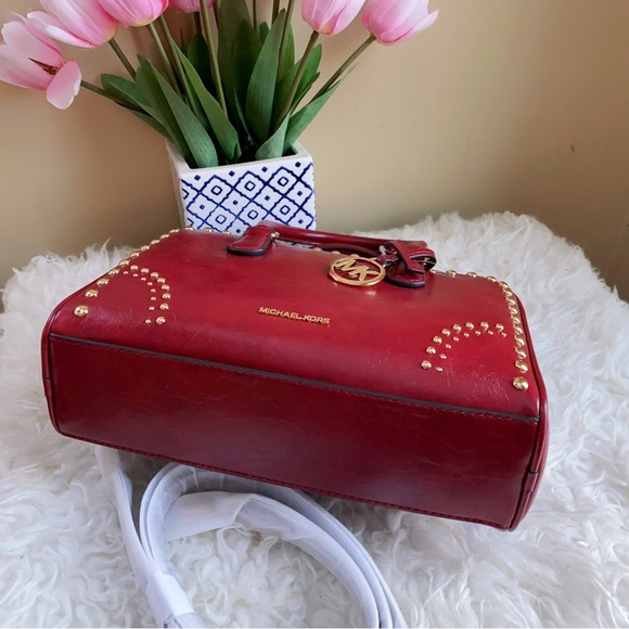 MICHAEL KORS Thompson Medium Distressed Studded Satchel - Picture 8 of 10